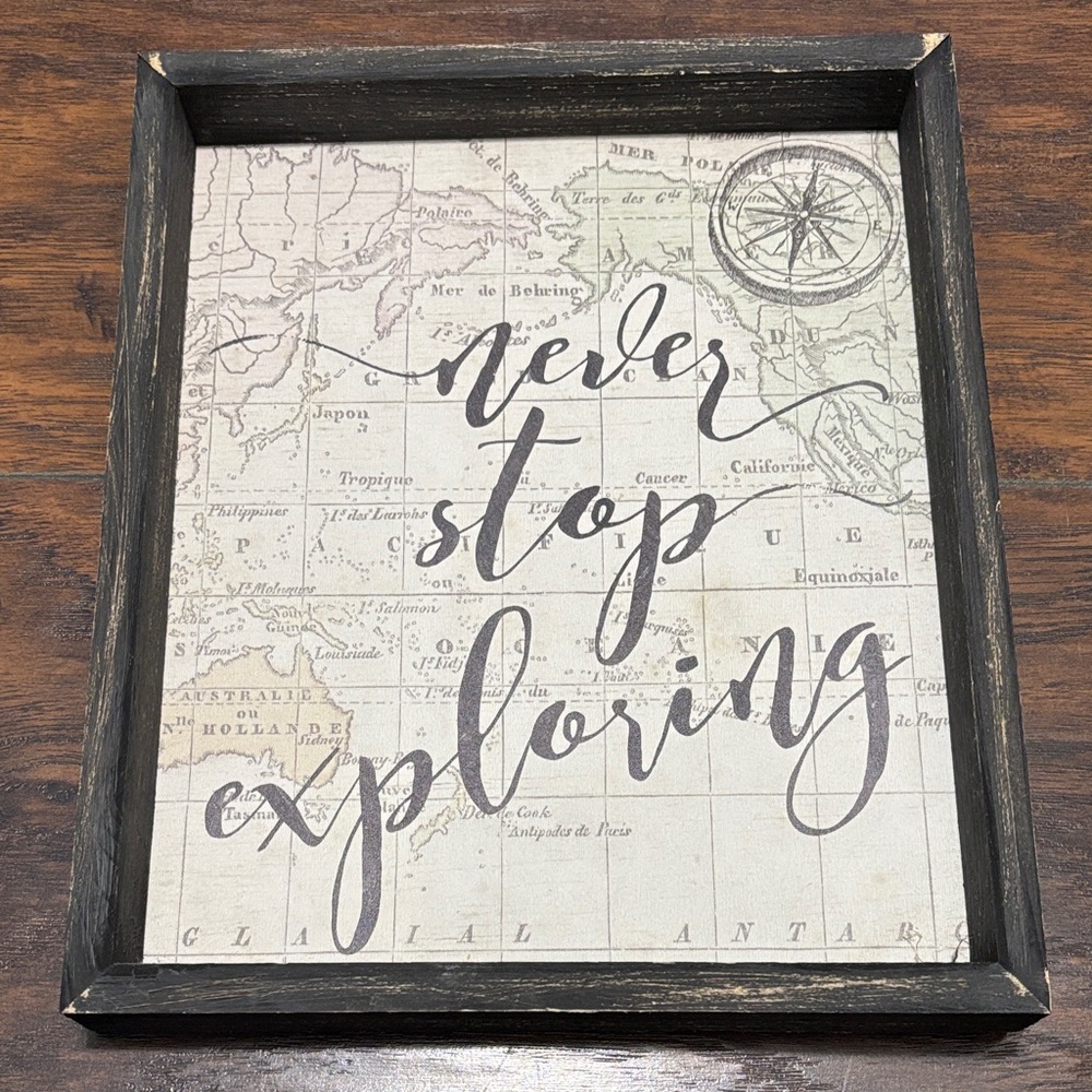 Wall Art with Inspirational Quote Factory Distressed